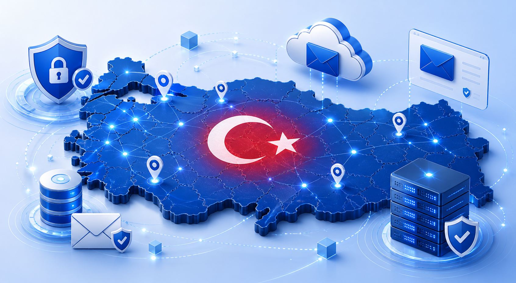 Türkiye lokasyonlu kurumsal e-posta altyapısı görseli